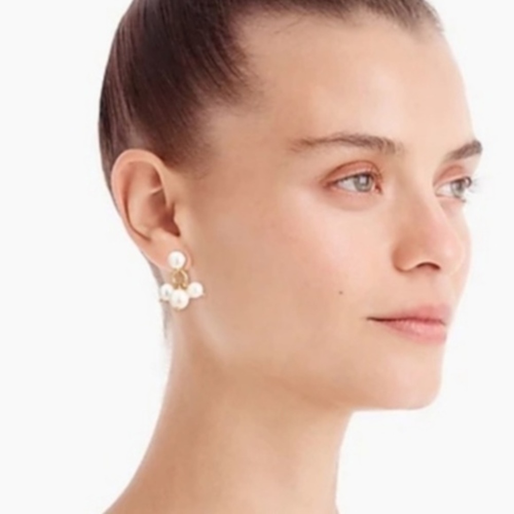 J. Crew Tri-Drop Freshwater Pearl Earrings - Picture 3 of 3